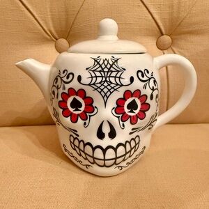 Lucky Sugar Skull Porcelain Teapot